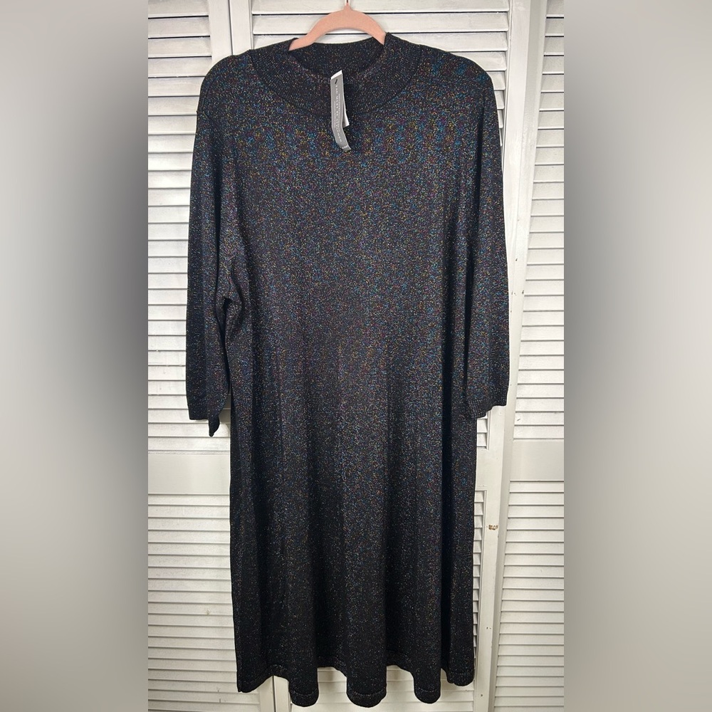 Lane Bryant Sparkling Black Long Sleeve Dress Size 26/28‎